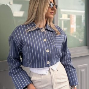DENIM ΡΙΓΕ CROPED JACKET